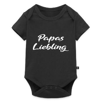 Papas Liebling Geschenk - Baby Premium Kurzarmbody - Schwarz - Vorne