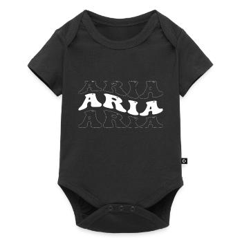 Funny Aria Groovy 4 Männer Frauen Cool Aria Tie Dye - Baby Premium Kurzarmbody - Schwarz - Vorne