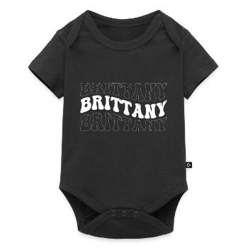 Drôle Bretagne Groovy 4 Hommes Femmes Cool Bretagne - Body à manches courtes Premium Bébé - noir - Devant