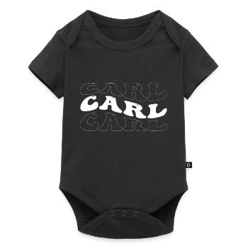 Funny Carl Groovy 4 Herren Damen Cool Carl Tie Dye - Baby Premium Kurzarmbody - Schwarz - Vorne