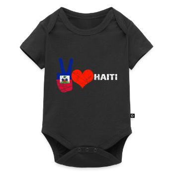 Haiti Haitian Pride Flag Flag Day I Gift - Baby Premium short-sleeve bodysuit - black - Front