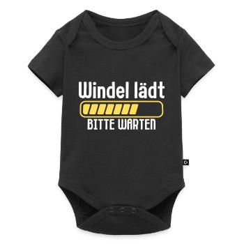 Windel lädt baby geschenk idee Geburt Spruch - Baby Premium Kurzarmbody - Schwarz - Vorne