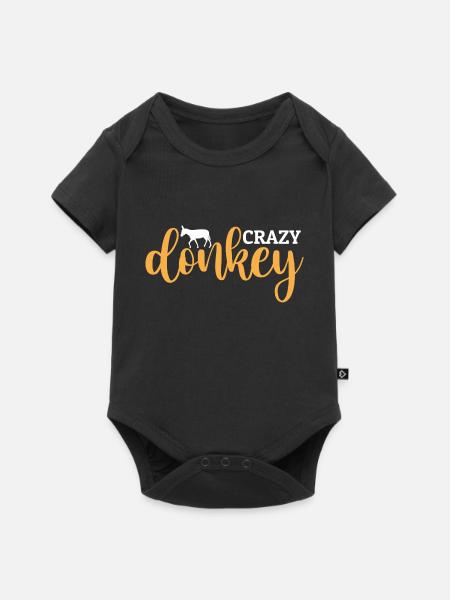 Crazy Donkey - Baby Premium Kurzarmbody - Schwarz