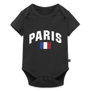 Französisch Paris Frankreich Franzose - Baby Premium Kurzarmbody - Schwarz - Vorne