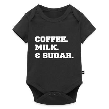 roastedbeans coffee sayings bday morning geek - Baby Premium Kurzarmbody - Schwarz - Vorne