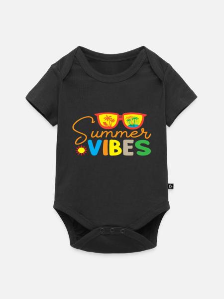 Summer Vibes - Baby Premium Kurzarmbody - Schwarz