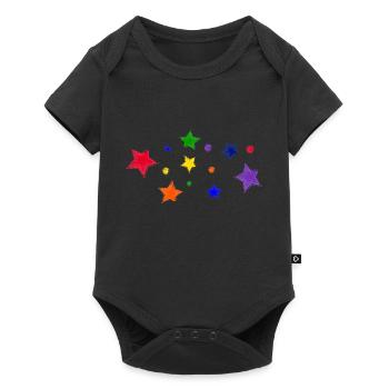 Étoiles et bulles - Body à manches courtes Premium Bébé - noir - Devant