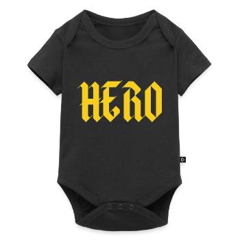 Hero - Baby Premium Kurzarmbody - Schwarz - Vorne
