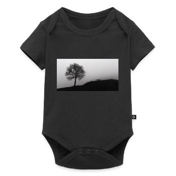 Le banc et l’arbre dans le brouillard - Body à manches courtes Premium Bébé - noir - Devant
