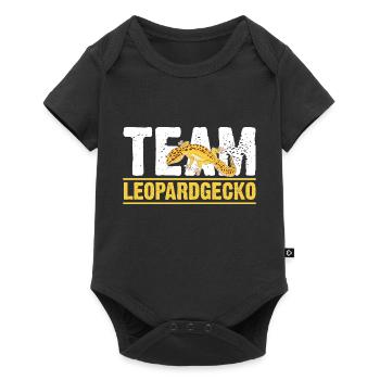 Eidechse Terrarium Reptilien Leopardgecko - Baby Premium Kurzarmbody - Schwarz - Vorne