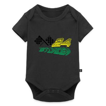 24 stunden flag grün - Baby Premium Kurzarmbody - Schwarz - Vorne