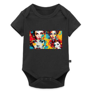 Women Pop Art Classic - Baby Premium Kurzarmbody - Schwarz - Vorne