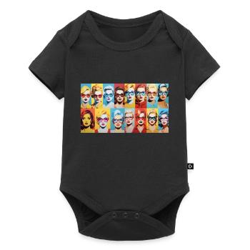 70er classic Women - Baby Premium Kurzarmbody - Schwarz - Vorne
