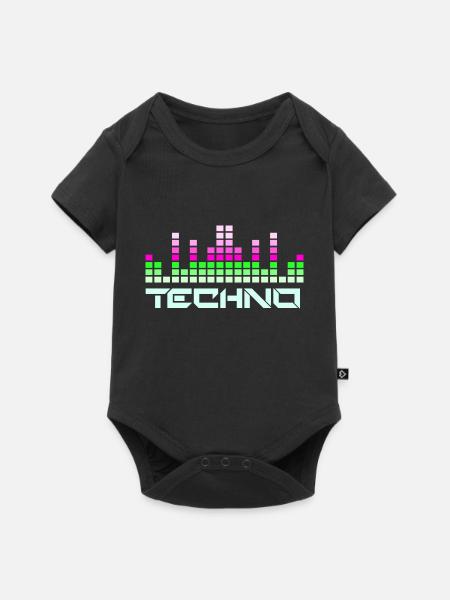 Musique techno - Body à manches courtes Premium Bébé - noir
