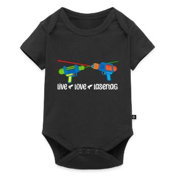 Live Love Laser Tag - Baby Premium Kurzarmbody - Schwarz - Vorne