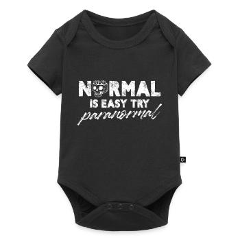Normal is easy Try Paranormal - Baby Premium short-sleeve bodysuit - black - Front