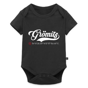 Grömitz Koordinaten - Baby Premium Kurzarmbody - Schwarz - Vorne