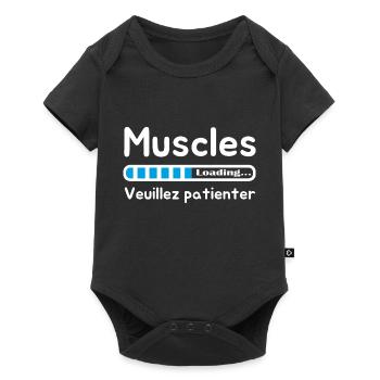 muscles en cours veuillez patienter muscles loadin - Body à manches courtes Premium Bébé - noir - Devant