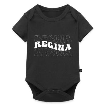 Drôle Regina Groovy 4 Hommes Femmes Cool Regina Tie - Body à manches courtes Premium Bébé - noir - Devant