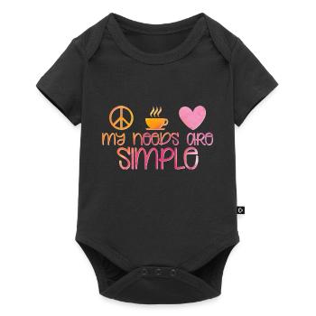 Café Détente - Baby Premium Kurzarmbody - Schwarz - Vorne