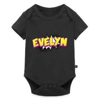 Evelyn Custom Name Comic Book Style Pop Art, - Baby Premium short-sleeve bodysuit - black - Front