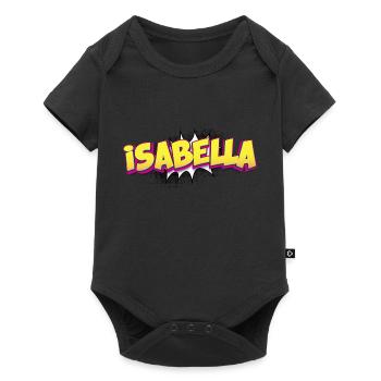Isabella Custom Name Comic Book Style Pop Art, - Baby Premium short-sleeve bodysuit - black - Front