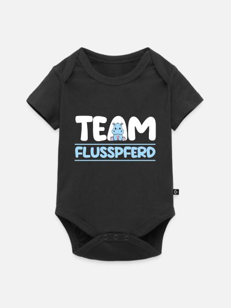 Nilpferd Flusspferd - Baby Premium Kurzarmbody - Schwarz
