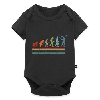Retro-Vintage-Tennis-Evolution - Baby Premium Kurzarmbody - Schwarz - Vorne