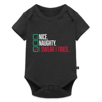 Nice Naughty I Swear I Tried Christmas List - Baby Premium short-sleeve bodysuit - black - Front