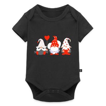 Funny Gnome Hanging a Red Heart Valentine Day 2024 - Body à manches courtes Premium Bébé - noir - Devant