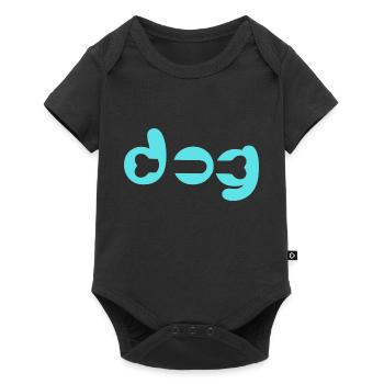 Schriftzug mit Knochen / Hund / Dog / Geschenk - Baby Premium Kurzarmbody - Schwarz - Vorne