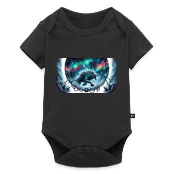 Loup nordique Fenrir dans Fantasy Wilds - Body à manches courtes Premium Bébé - noir - Devant