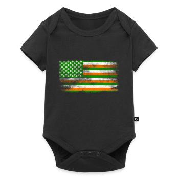 Drapeau de la Saint-Patrick irlandais américain lavé - Body à manches courtes Premium Bébé - noir - Devant