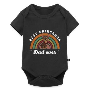 Meilleur Chihuahua Papa Jamais Chien - Body à manches courtes Premium Bébé - noir - Devant