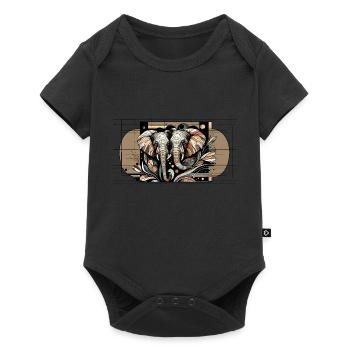 Elefantensymmetrie - Baby Premium Kurzarmbody - Schwarz - Vorne