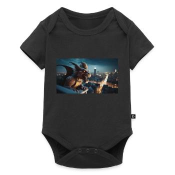 Gargouille avec un sourire maléfique monstre horreur sombre - Body à manches courtes Premium Bébé - noir - Devant