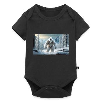 Sasquatch Bigfoot in den Bergen Schneemonster - Baby Premium Kurzarmbody - Schwarz - Vorne