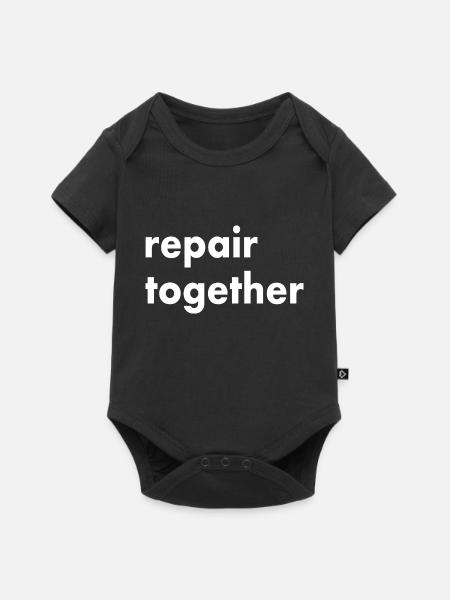 repair together - Baby Premium Kurzarmbody - Schwarz