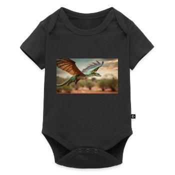 Un dragon vert orange réaliste dans l’outback - Body à manches courtes Premium Bébé - noir - Devant