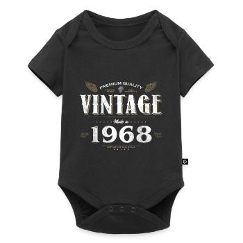 56 Jahre alter Jahrgang 1968 Limitierte Auflage 56. - Baby Premium Kurzarmbody - Schwarz - Vorne