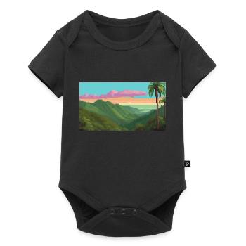Forêt nationale d’El Yunque, Porto Rico, Pixelart - Body à manches courtes Premium Bébé - noir - Devant