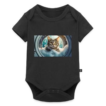 Pun ambiguous german expression – Katzenwäsche - Baby Premium short-sleeve bodysuit - black - Front