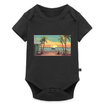 Key West, Florida - Pixel Art - Baby Premium short-sleeve bodysuit - black - Front