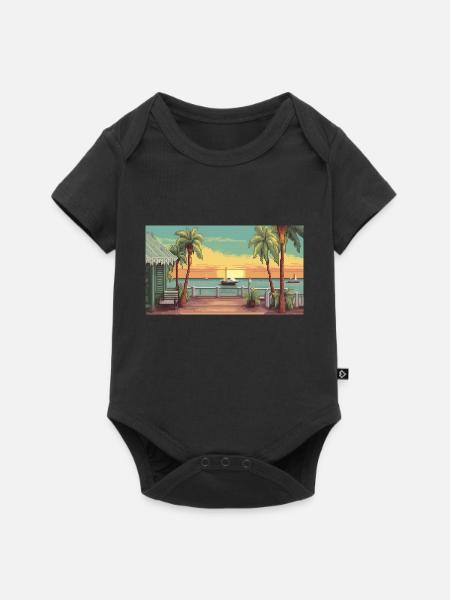 Key West, Florida - Pixelkunst - Baby Premium Kurzarmbody - Schwarz