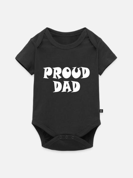 Proud dad - Baby Premium Kurzarmbody - Schwarz