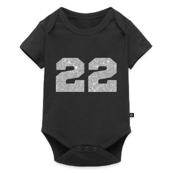 Number 22 Silver Glitter - 22nd Anniversary - Baby Premium short-sleeve bodysuit - black - Front