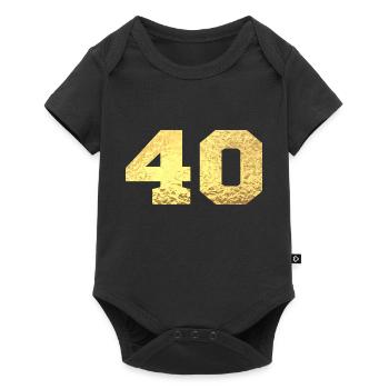 Numéro 40 paillettes doré - 40e anniversaire - Body à manches courtes Premium Bébé - noir - Devant