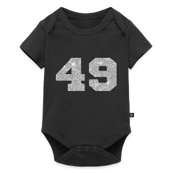 Number 49 Silver Glitter - 49th Anniversary - Baby Premium short-sleeve bodysuit - black - Front