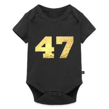 Number 47 Gold Glitter - 47th Anniversary - Baby Premium short-sleeve bodysuit - black - Front
