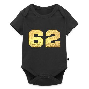 Number 62 Gold Glitter - 62nd Anniversary - Baby Premium short-sleeve bodysuit - black - Front
